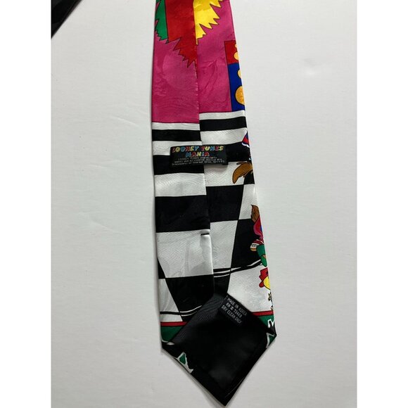 Vintage 90's Looney Tunes Rappin Toons Bugs Bunny Sylvester Taz Tweety Rap Tie - Picture 5 of 7